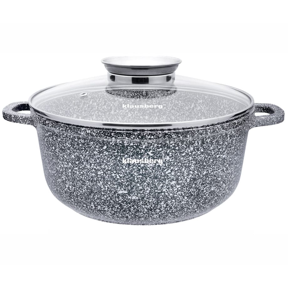 Garnek z powłoką marmurową marmurkowy szary indukcja gaz 4.5L 24cm KLAUSBERG