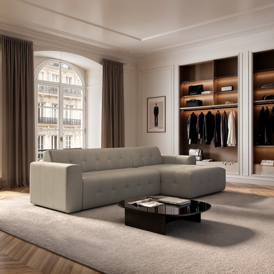 Sofa narożna prawa Tuil XL ciemno beżowa