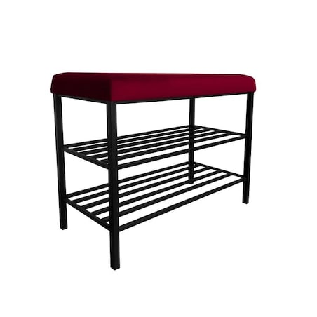 Stojak na buty z siedziskiem GAJA MG31 czarny/bordowy