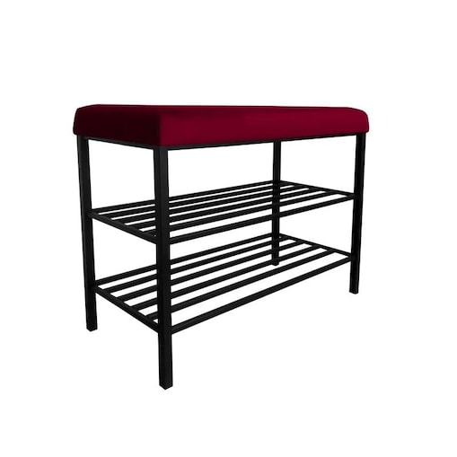 Stojak na buty z siedziskiem GAJA MG31 czarny/bordowy