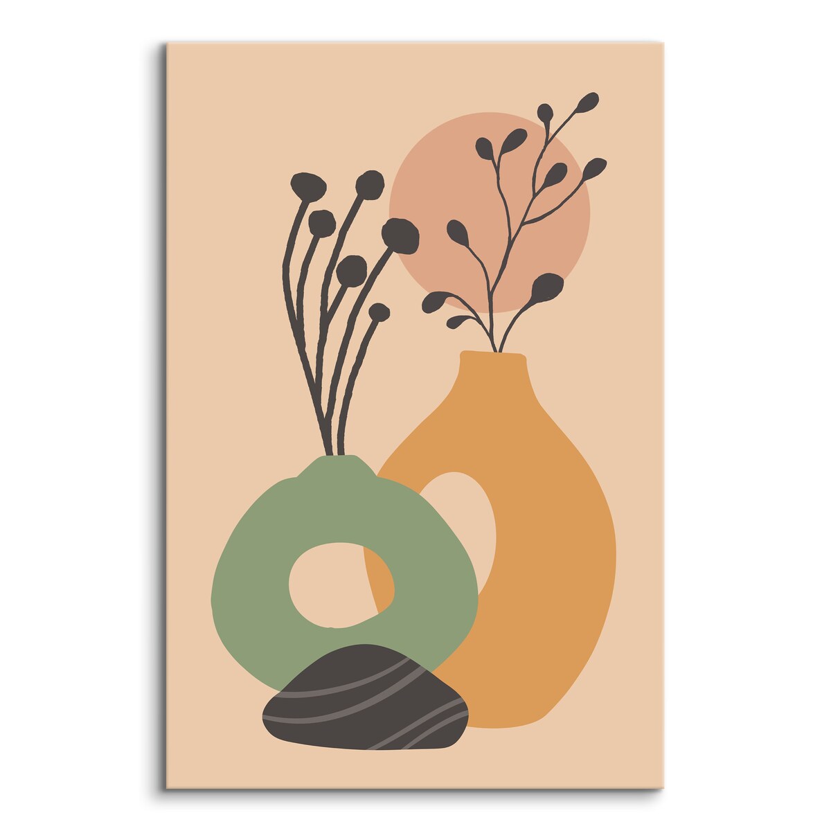 Obraz Pastelowe Dzbanki Wazony Gałązki 30x40cm