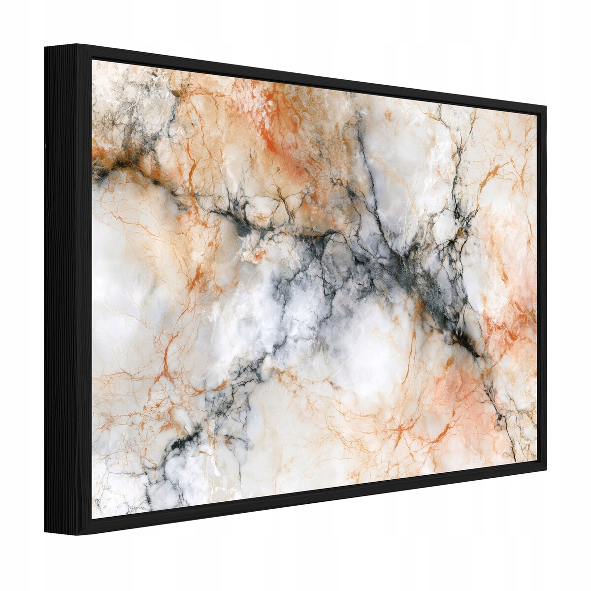Obraz W Ramie Do Sypialni Salonu Na Płótnie Marmur Glamour Beżowy 60x40