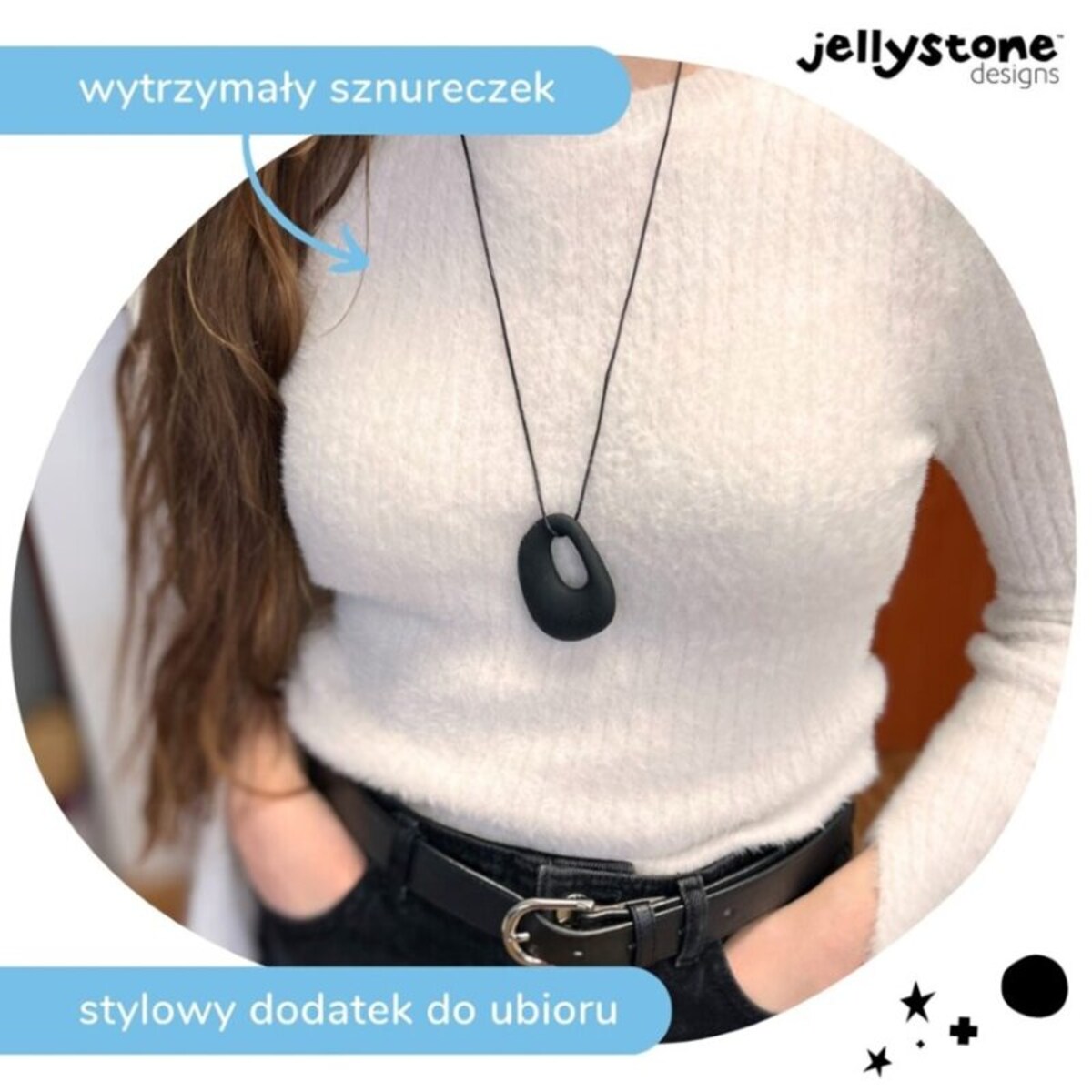 Gryzak wisiorek, czarny, Jellystone Designs