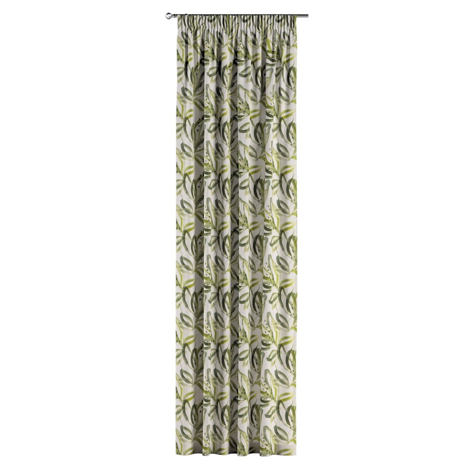 Zasłona na taśmie marszczącej 1 szt. 130x245 biało-zielony