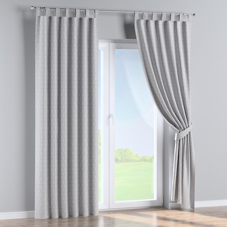 Zasłona na szelkach 1 szt. 130x245 wzór sześcianów na szarym tle