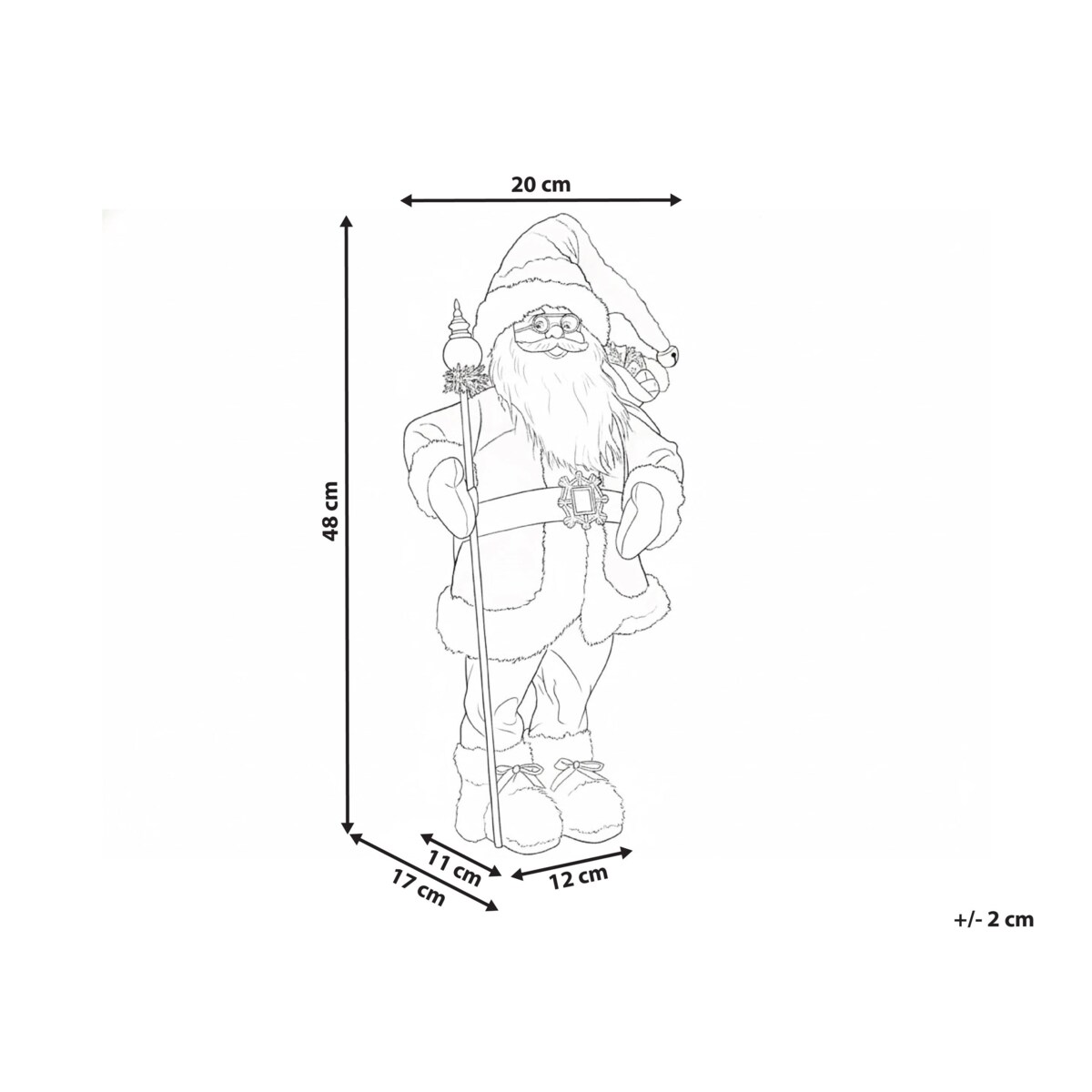 Dekoracja świąteczna NELAUG Mikołaj 48 cm Srebrny