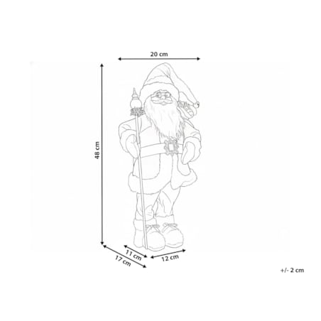 Dekoracja świąteczna NELAUG Mikołaj 48 cm Srebrny