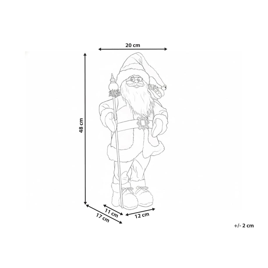 Dekoracja świąteczna NELAUG Mikołaj 48 cm Srebrny