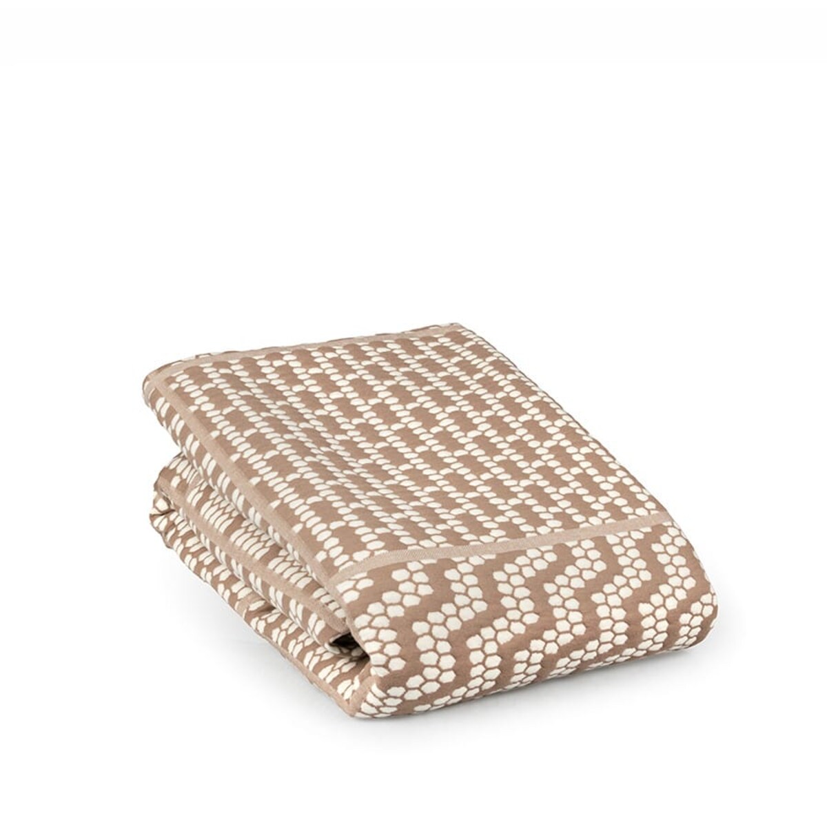 Narzuta na łóżko, pasaż o wymiarach 70x160 cm beżowy w biały wzór