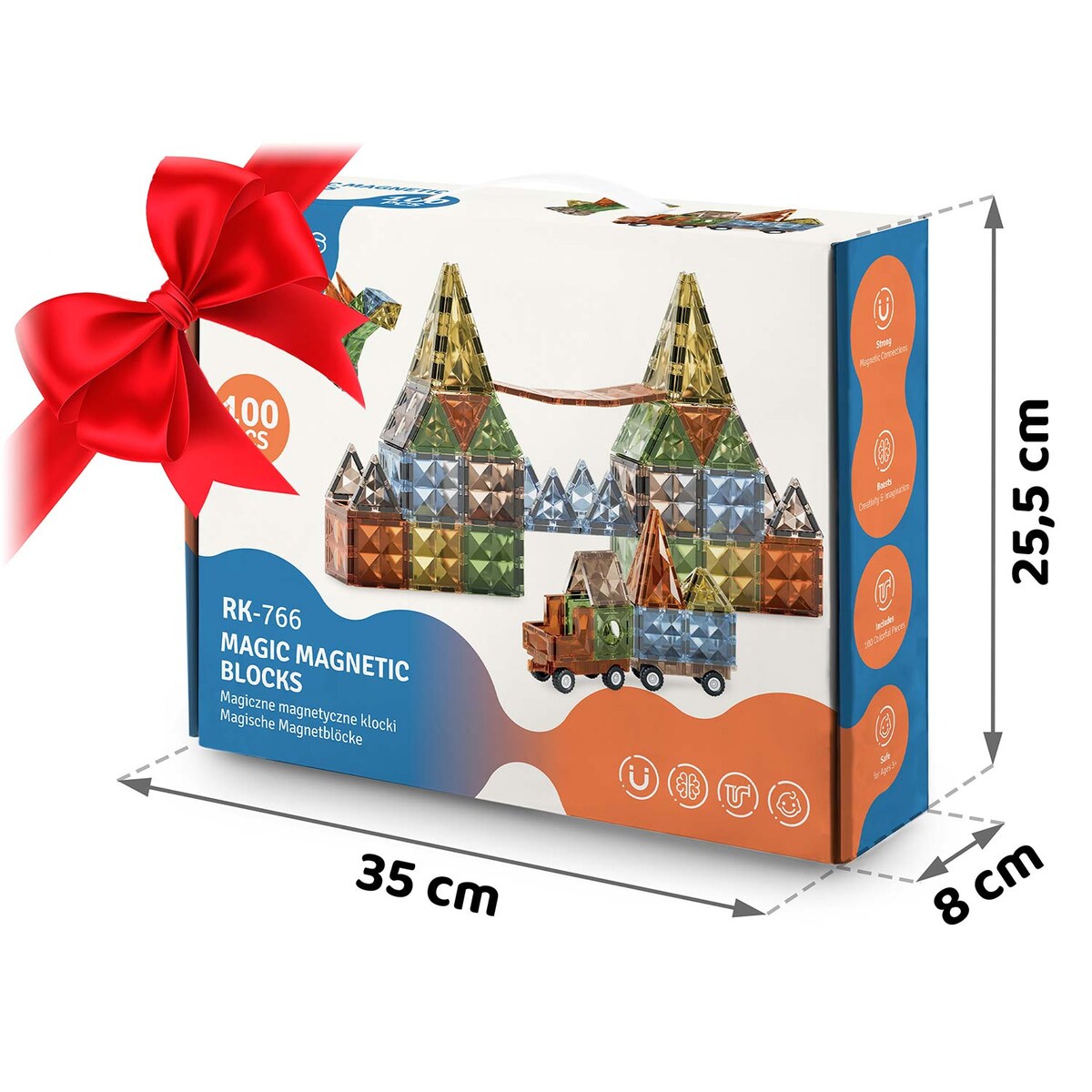 Klocki magnetyczne edukacyjne konstrukcyjne auto 3d Ricokids