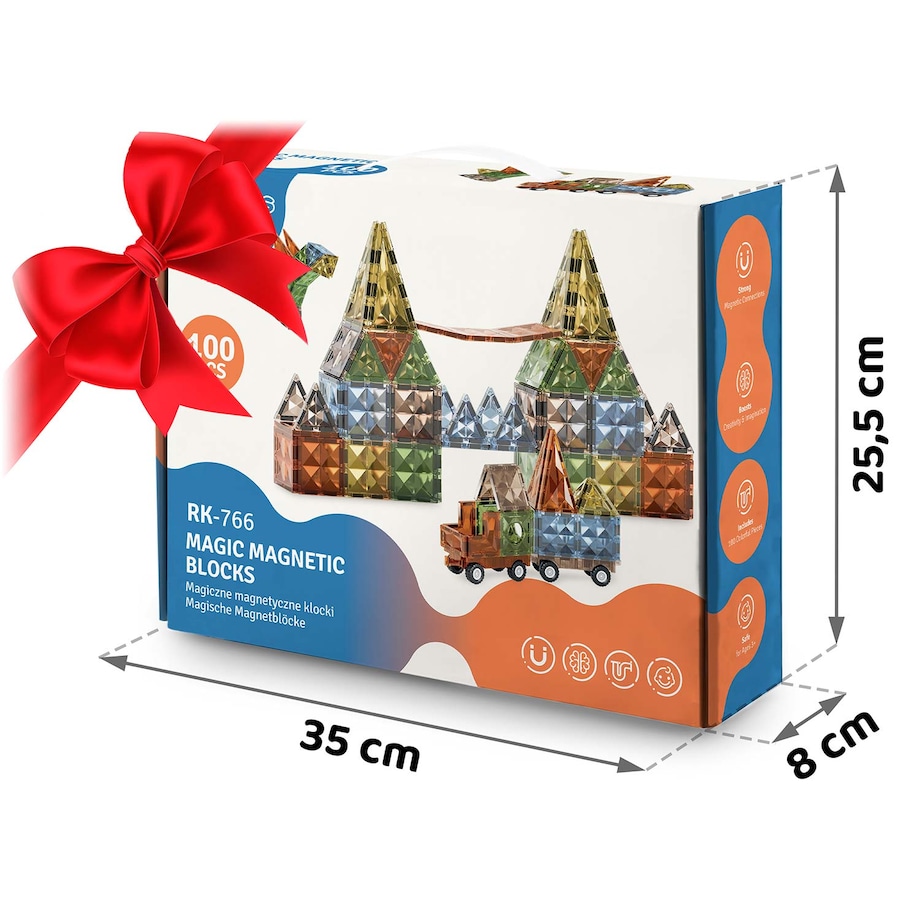 Klocki magnetyczne edukacyjne konstrukcyjne auto 3d Ricokids