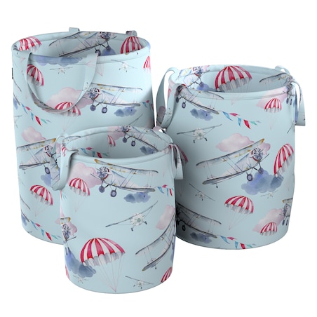 Kosz na zabawki Tobi, niebiesko-różowy, 30x40cm, Magic Collection