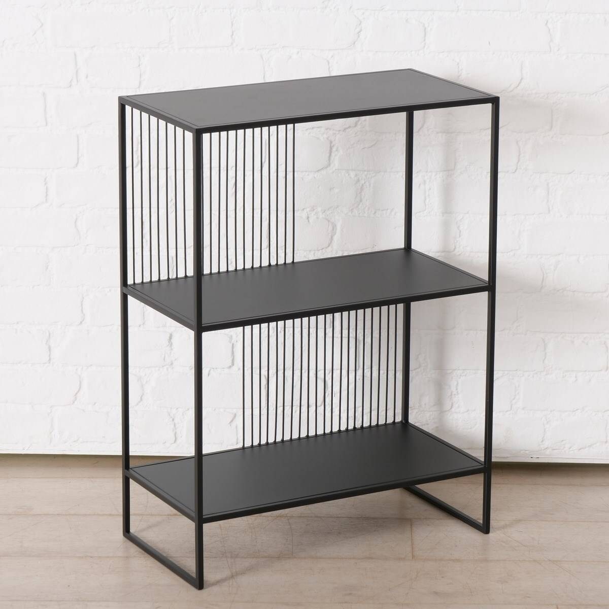 Metalowa półka stojąca Cindy, czarna, 75 x 28 cm