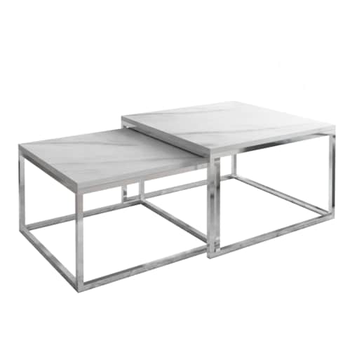 Stolik kawowy ława YOSHI 2w1 chrom marmur levanto 40/46 cm