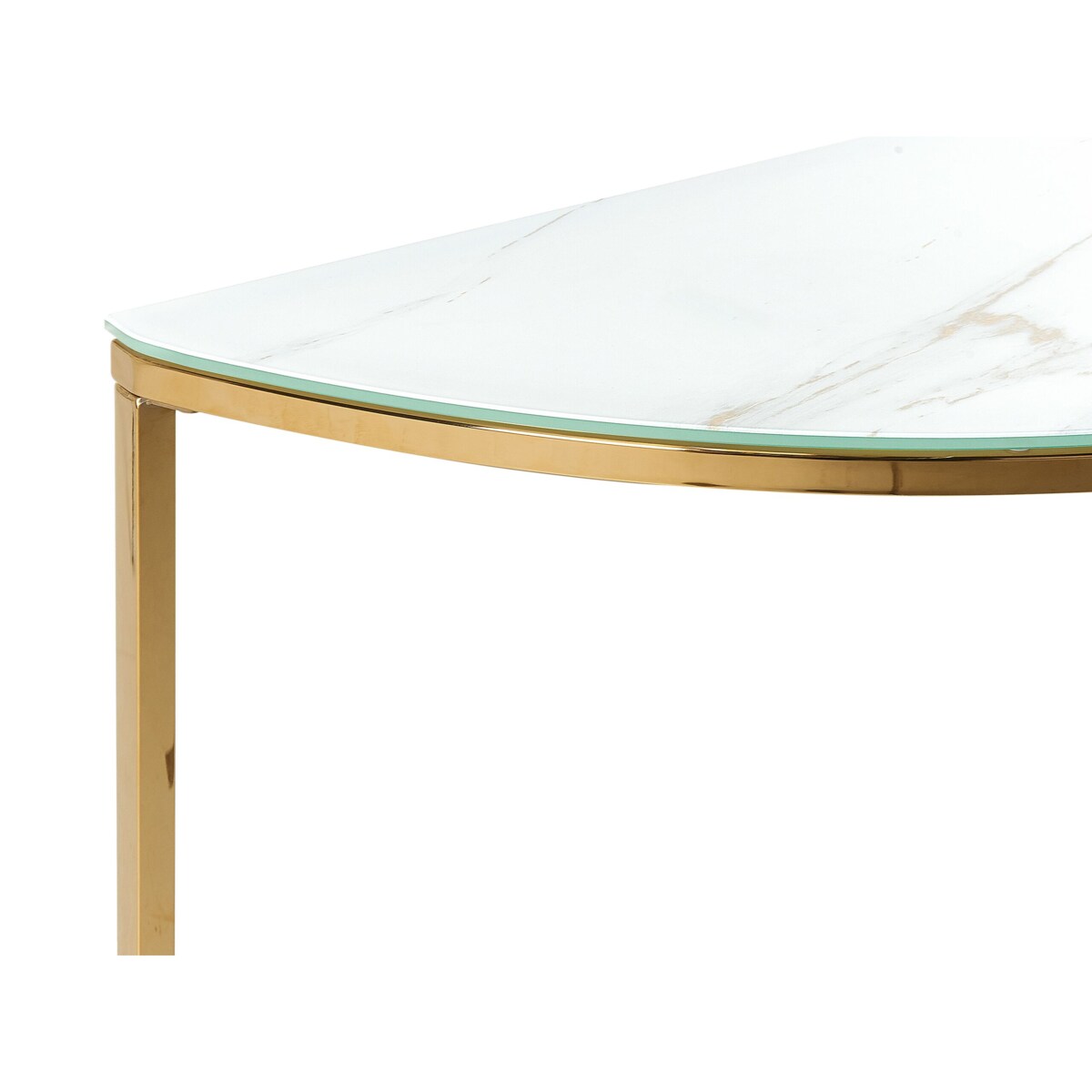 Konsola szklana efekt marmuru biało-złota ORITA