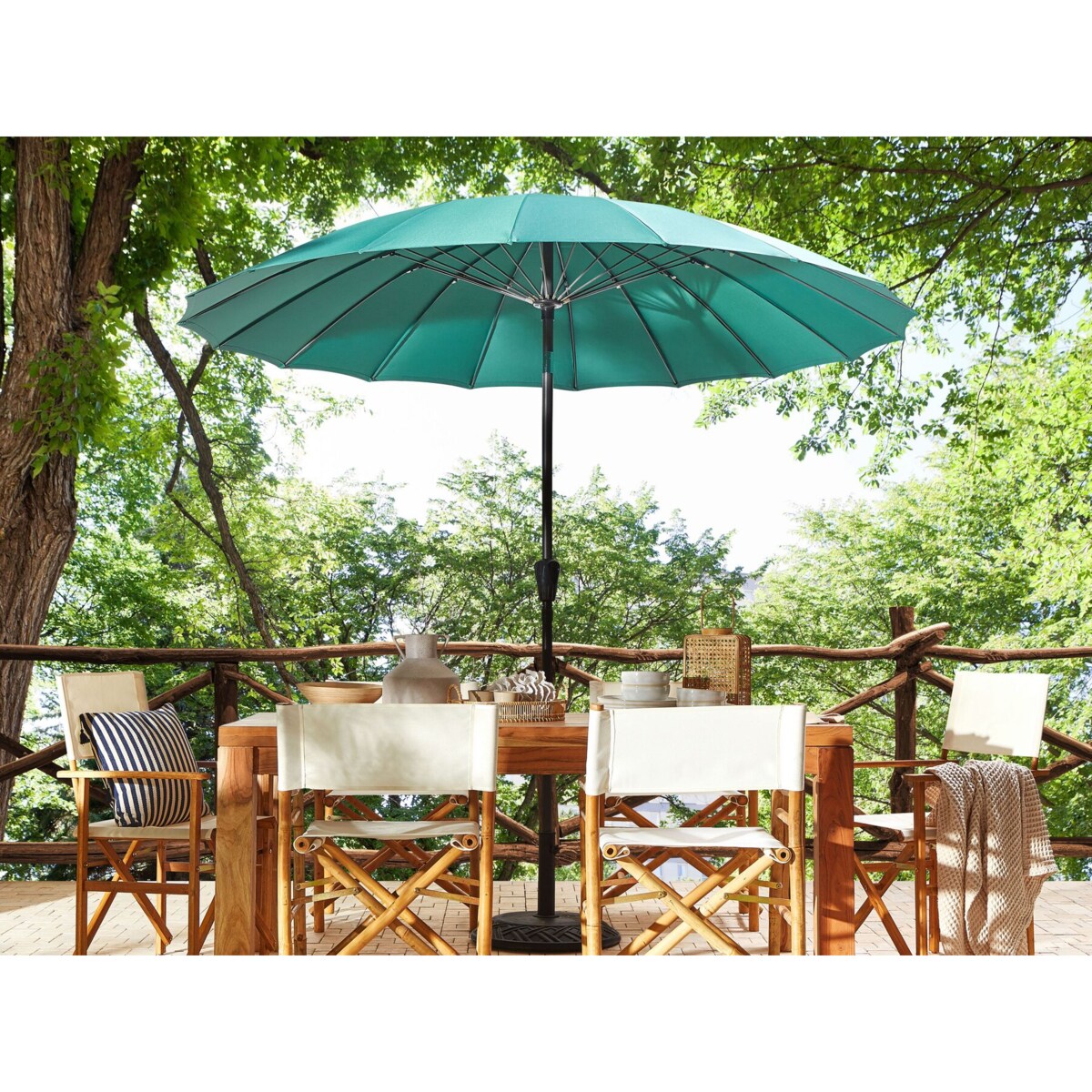 Parasol ogrodowy ⌀ 255 cm zielony BAIA