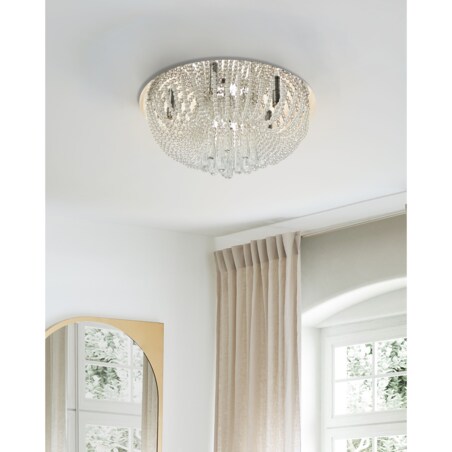 Żyrandol metalowy srebrny DORNAS