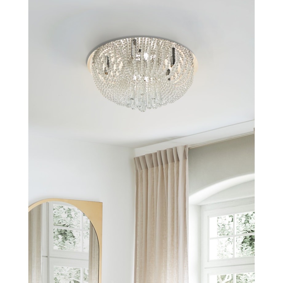 Żyrandol metalowy srebrny DORNAS