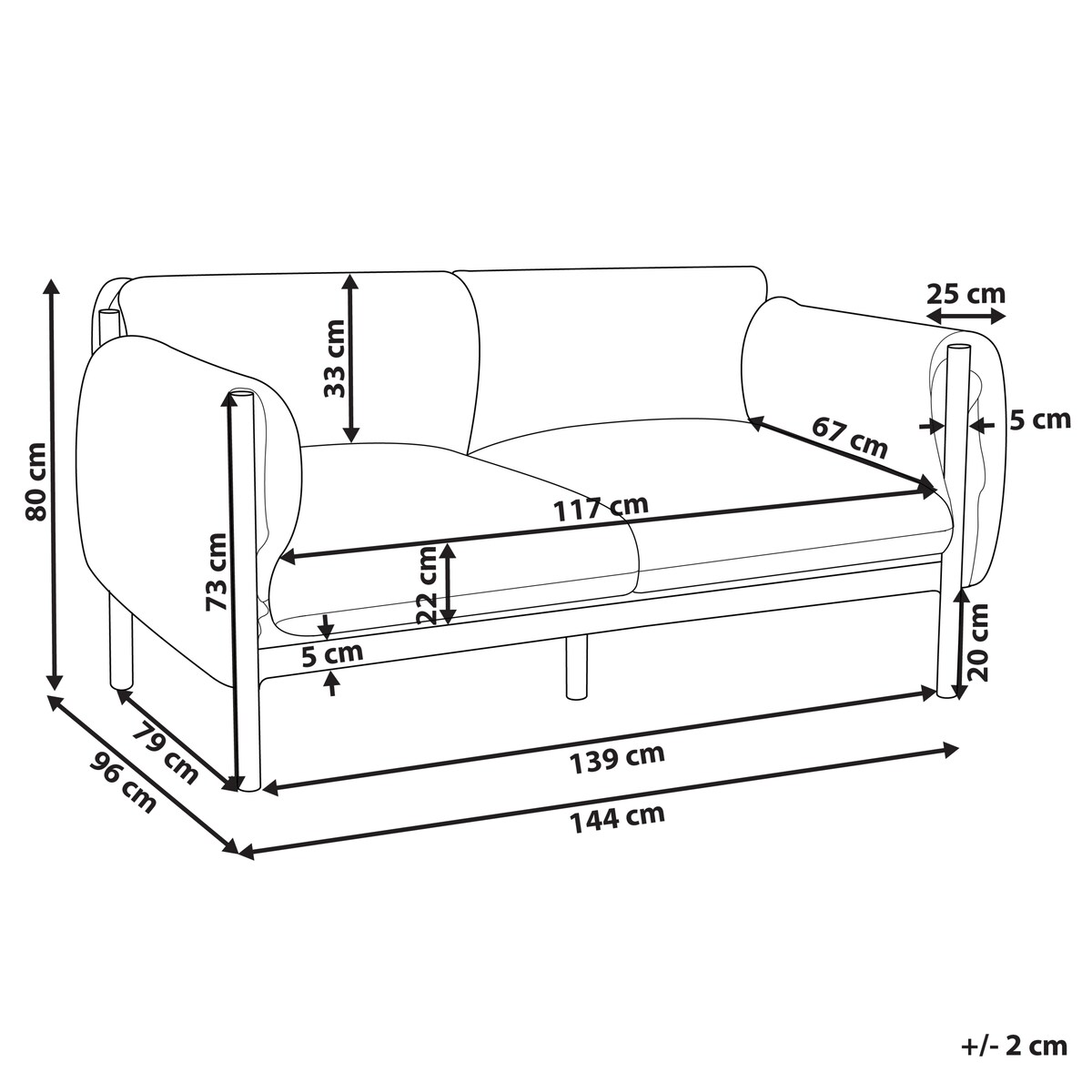 Sofa ogrodowa dla 2 osób ESPERIA Metal Szary