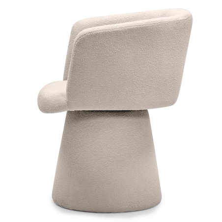 Krzesło tapicerowane obrotowe beżowe bouclé Nalf