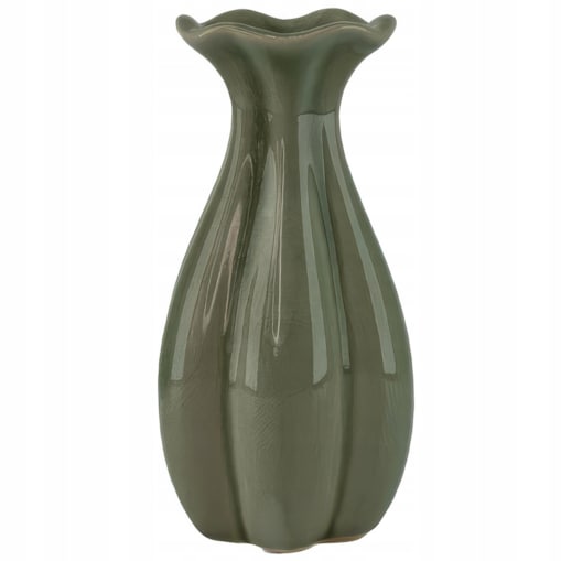 MAŁY WAZONIK WAZON NA GAŁĄZKĘ RÓŻĘ KWIATY SZKLANY CERAMICZNY ZIELONY 15cm