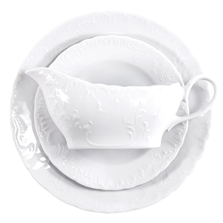 Serwis obiadowy dla 6 osób 25 el. Rococo Maria białe 0001