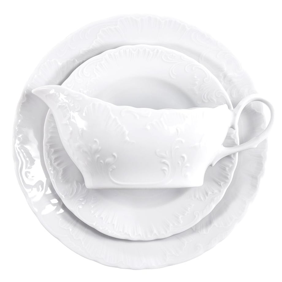 Serwis obiadowy dla 6 osób 25 el. Rococo Maria białe 0001