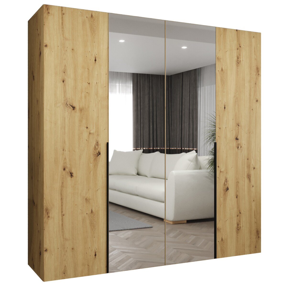 Szafa uchylna otwierana ALICANTE 2 200 wys. 202 cm Artisan + u. Czarny