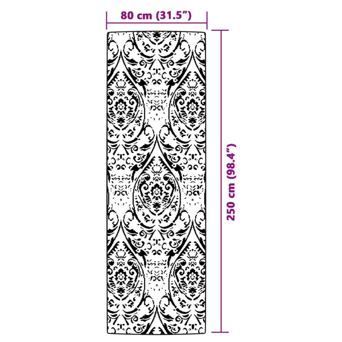 vidaXL Dywan na zewnątrz, ARAKIL pomarańczowo-biały, 80x250 cm, PP