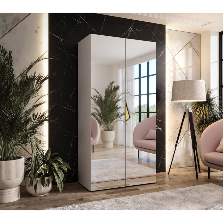 Szafa uchylna z lustrem Sandi 3 100 wys 202 cm Kaszmir + u Złoty