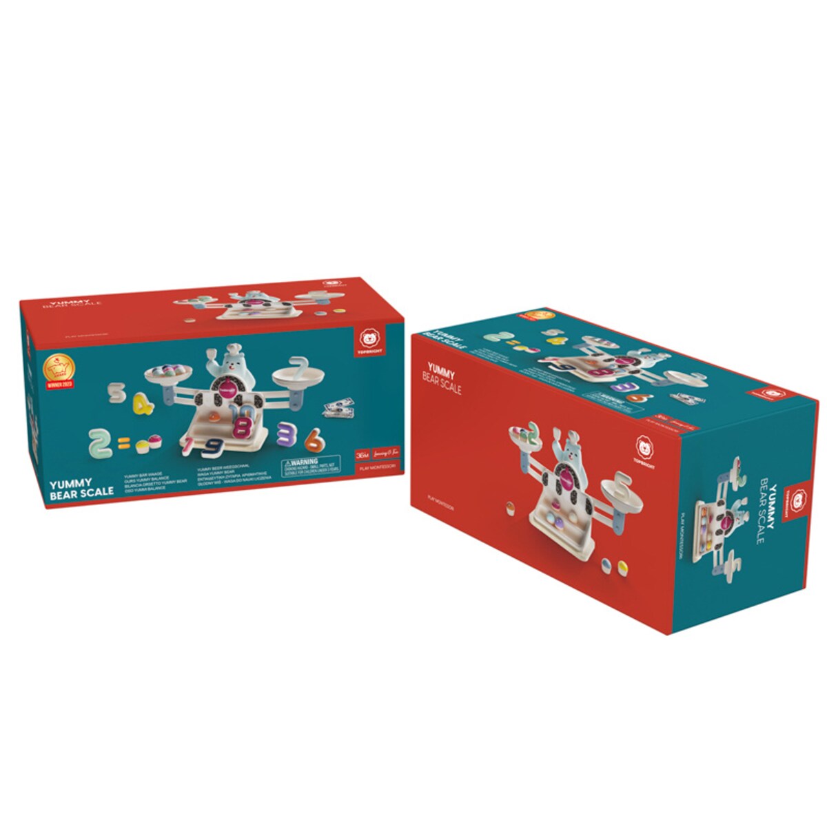 Głodny Miś - Waga szalkowa dla dzieci nauka liczenia Montessori 36 mies.+ Top Bright