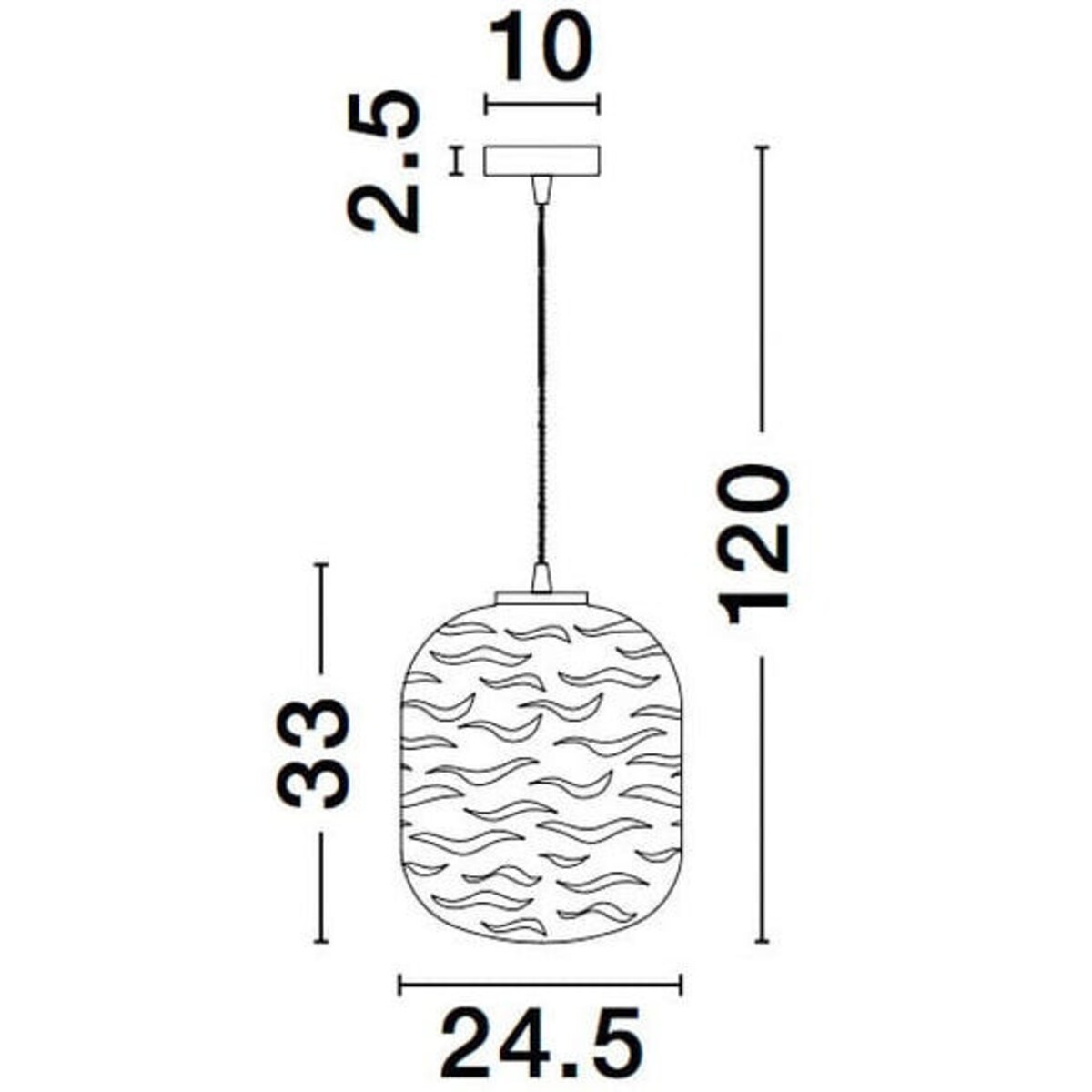 Wisząca LAMPA plisowana ARENAS LE41873 Luces Exclusivas loftowa OPRAWA okrągy ZWIS szklany beżowy brąz