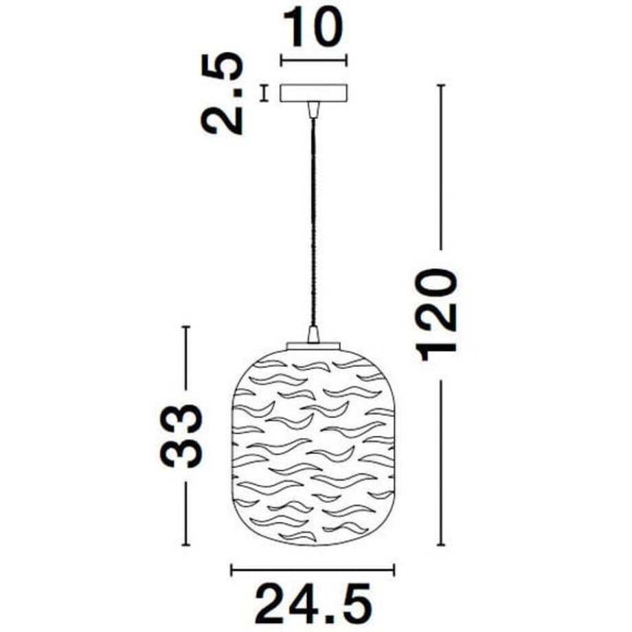 Wisząca LAMPA plisowana ARENAS LE41873 Luces Exclusivas loftowa OPRAWA okrągy ZWIS szklany beżowy brąz