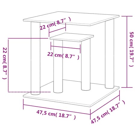 vidaXL Drapak dla kota z platformami, ciemnoszary, 50 cm