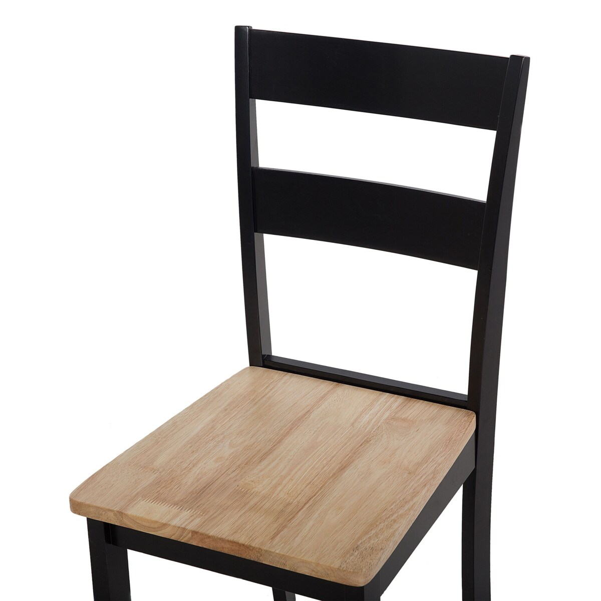 Zestaw 2 krzeseł do jadalni drewniany jasny z czarnym GEORGIA