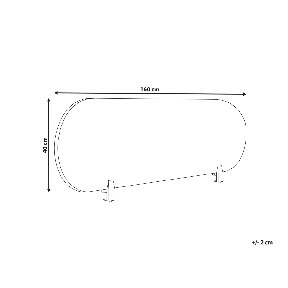 Przegroda na biurko 160 x 40 cm pomarańczowa SPARKY