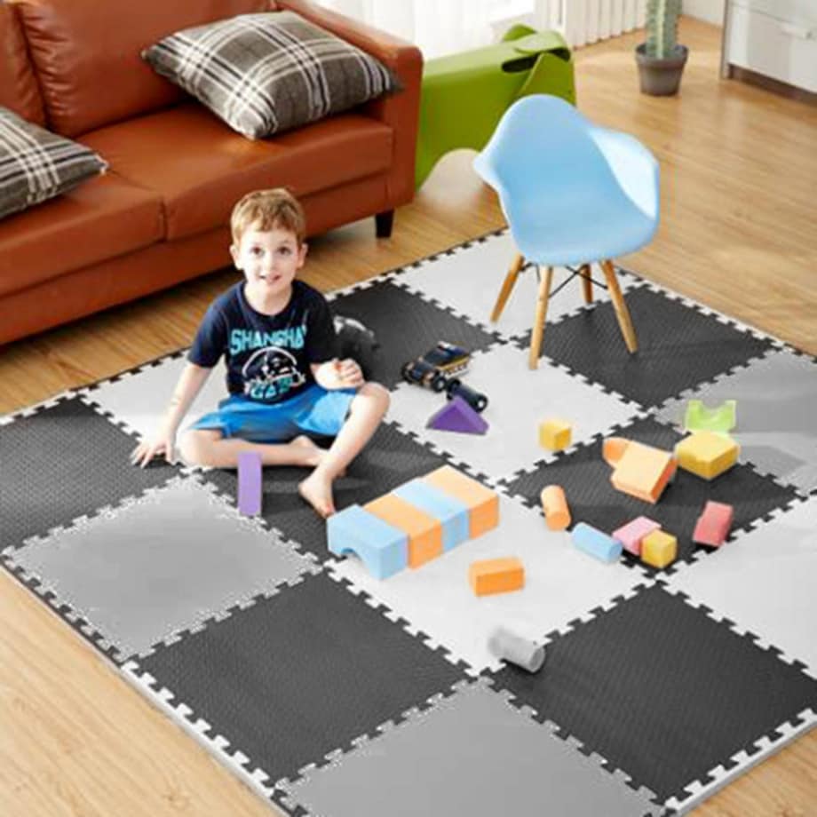 Duża mata piankowa puzzle piankowe 180x180cm 9szt Ricokids szachownica