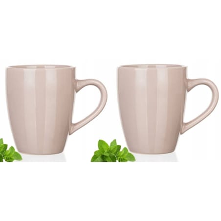KUBEK CERAMICZNY 2 x 370ml kolor latte na napoje herbatę kawę zioła