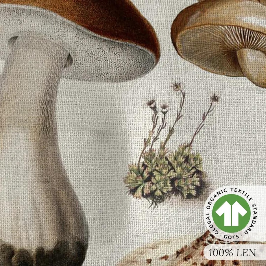 Lniany ręcznik kuchenny - Grzyby