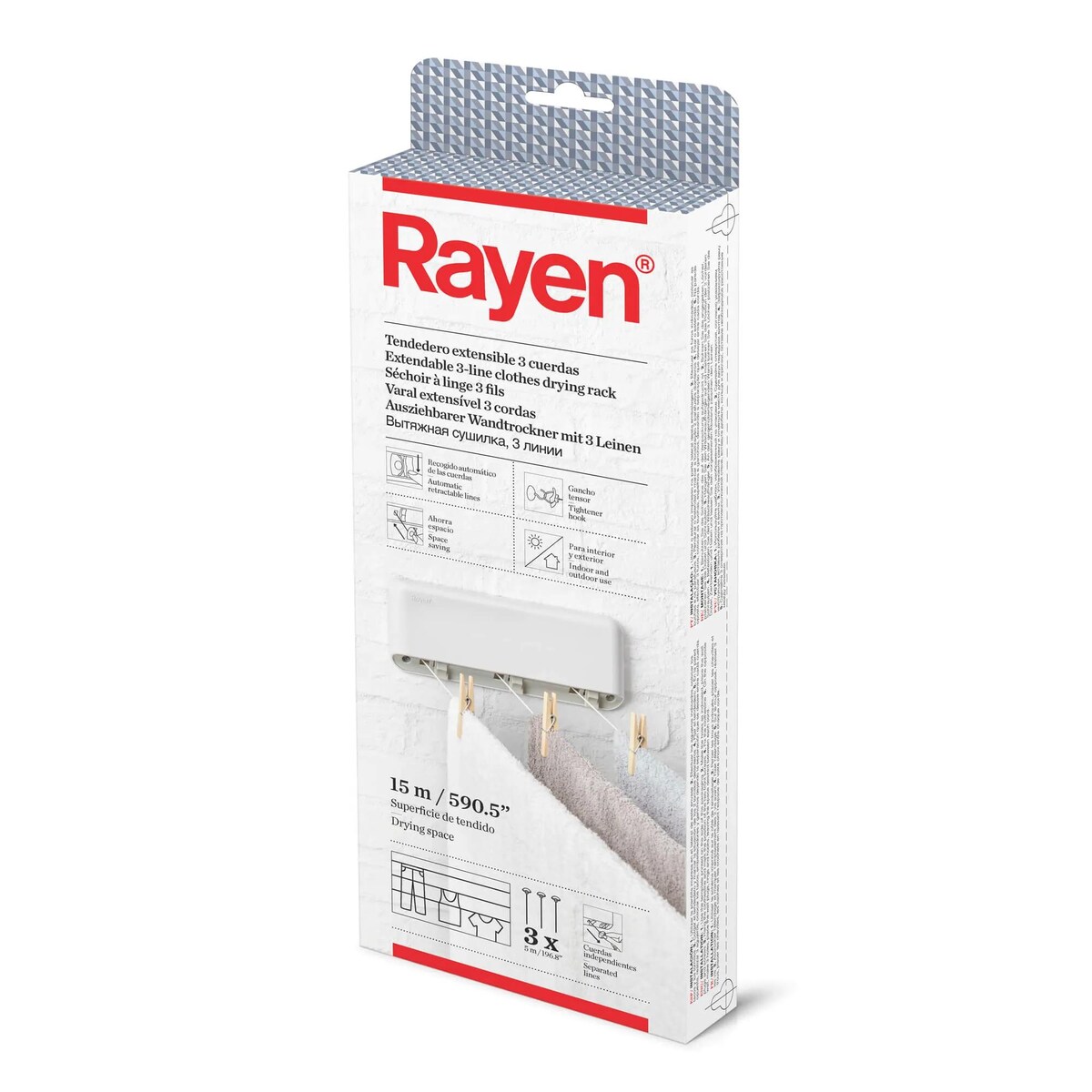 3-rzędowa automatyczna linka na pranie Rayen