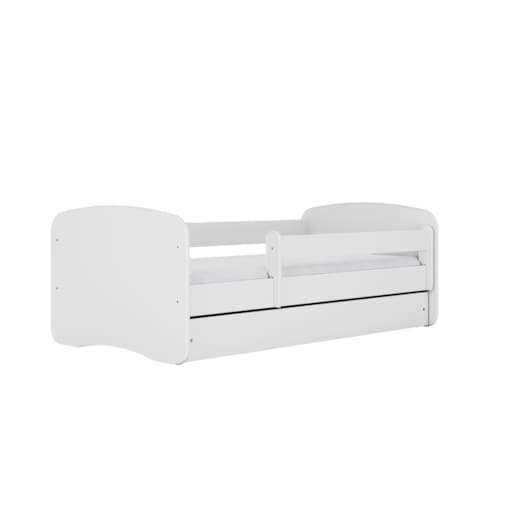 Łóżko babydreams białe bez wzoru z szufladą materac 160/80