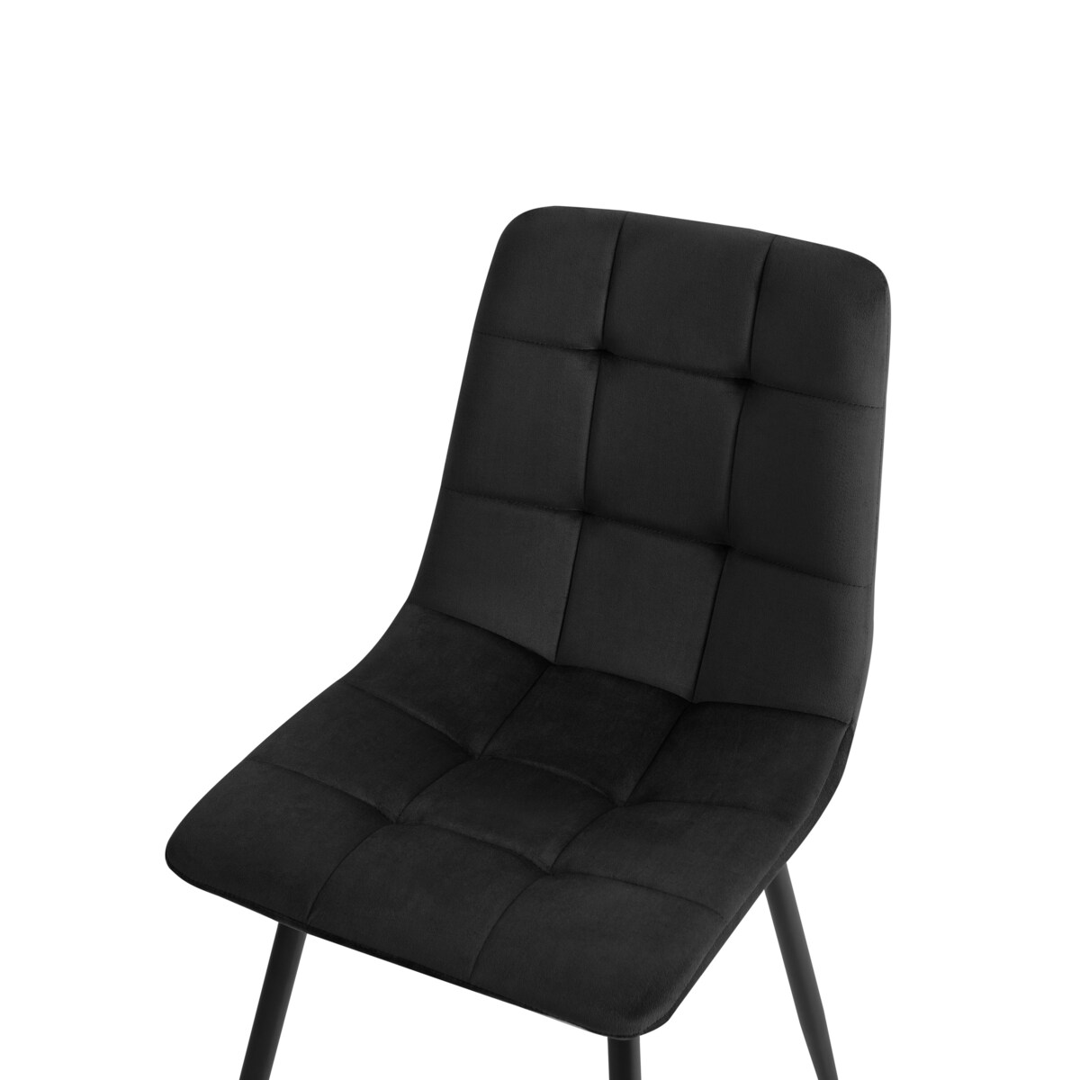 Zestaw 4 krzeseł do jadalni POWELL Welur Czarny