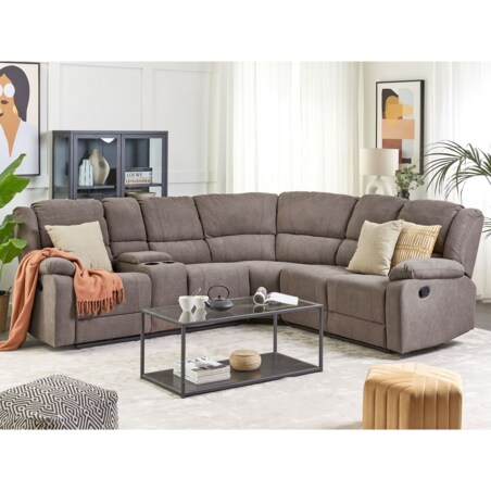 Sofa z manualną funkcją relaksu beżowa ROKKE