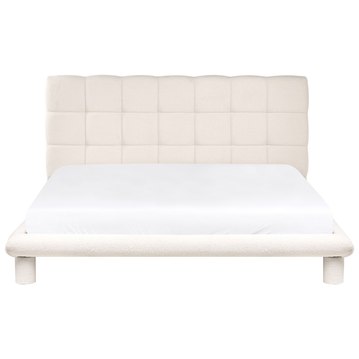 Łóżko Boucle CRESSAT 180 x 200 cm Złamana biel