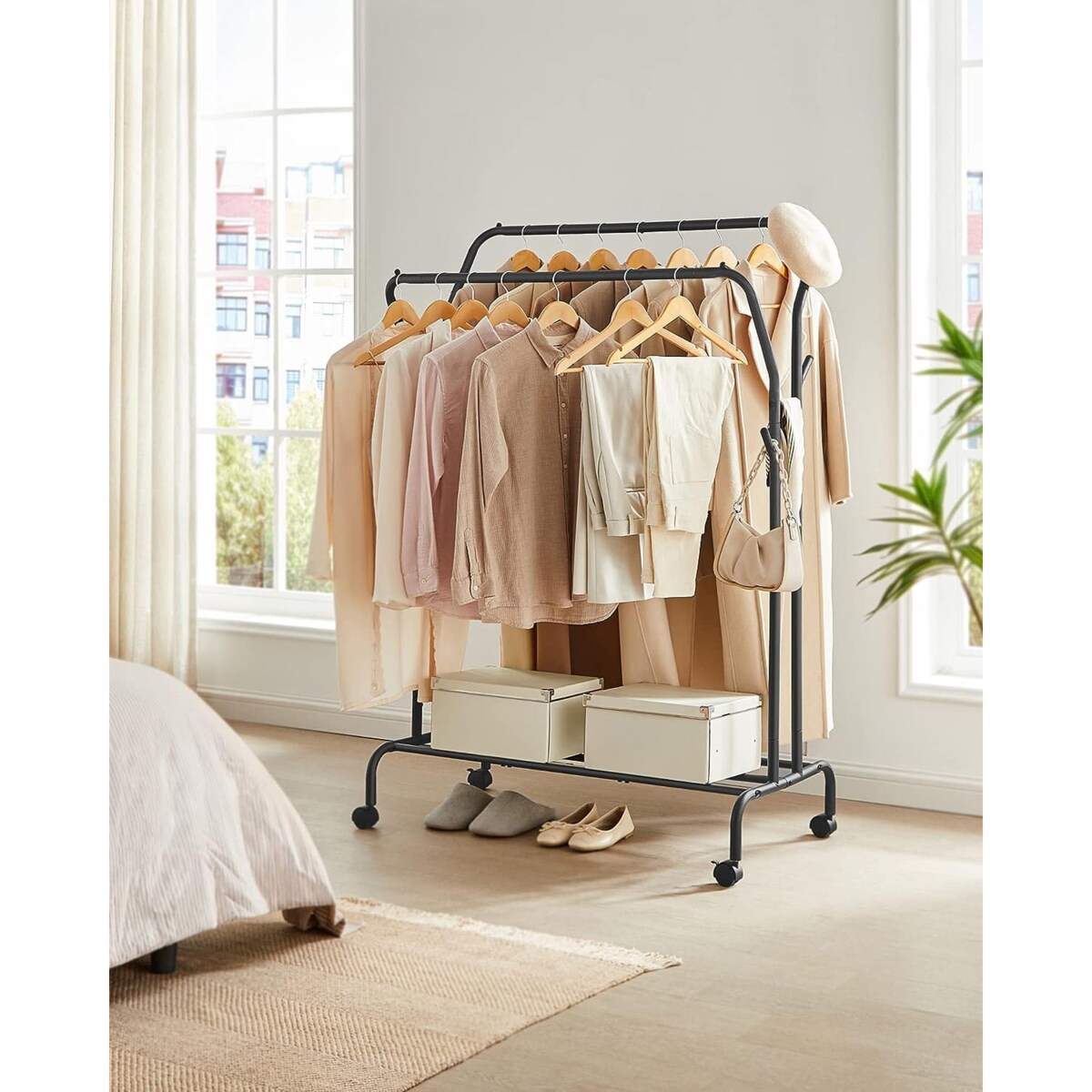 Wieszak Na Ubrania Na Kółkach 103,5X52,5X155 Cm