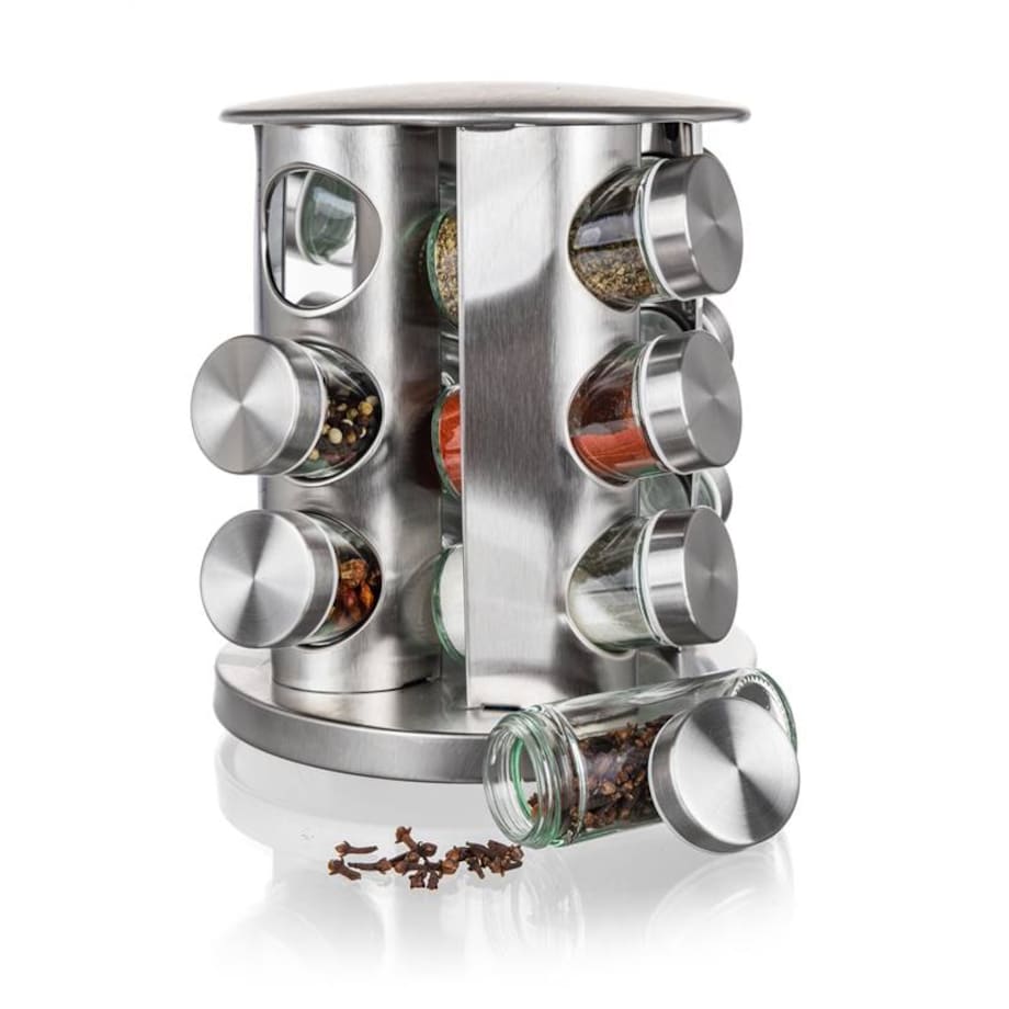 METALOWY PRZYPRAWNIK KOMPLET pojemniki na przyprawy prezent 85ml stojak