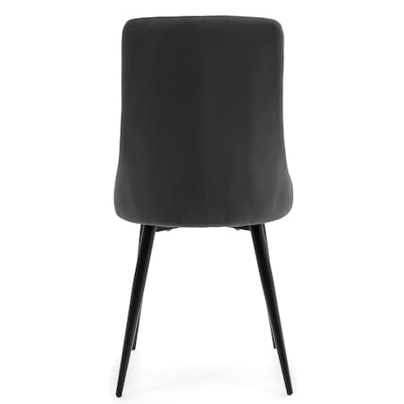 Krzesło tapicerowane welurowe do salonu jadalni CAREN szare