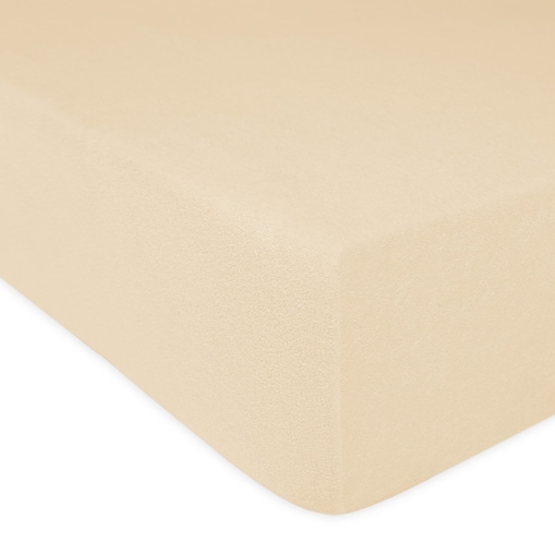 Prześcieradło z bawełny frotte z gumką 200x220 kolor jasny beż PREMIUM