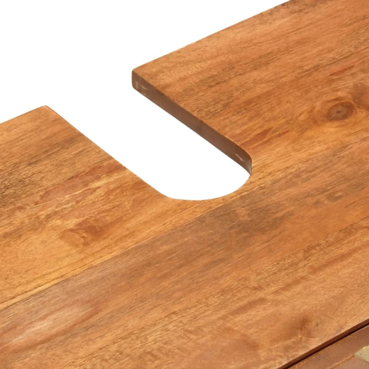 vidaXL Szafka łazienkowa, brązowo-czarna, lite drewno mango