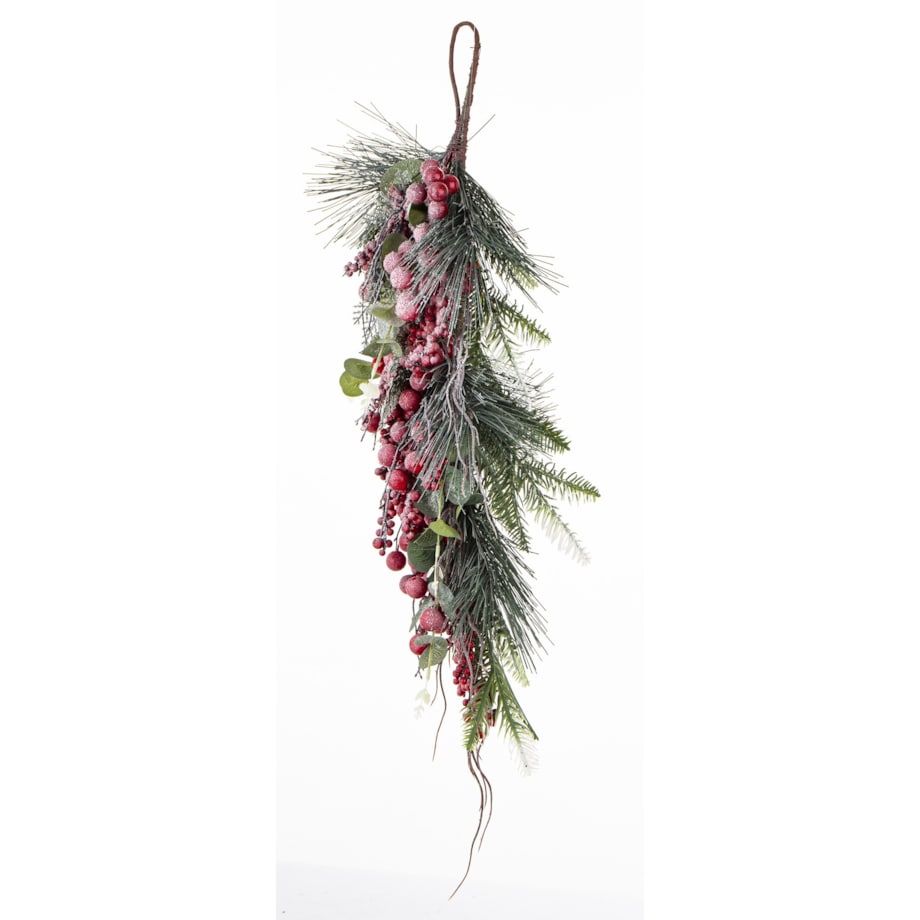 Dekoracja - gałązka 70x35x12 cm RAMITA-3 różowa, oszroniona